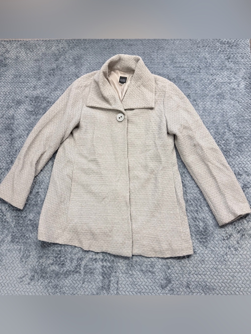 Eileen Fisher Women's Textured Coat in Beige size Small